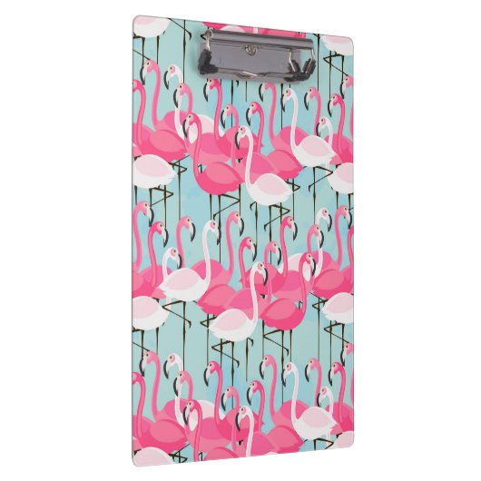 Roze en witte gewassen van vlamingos klembord (Rechts)