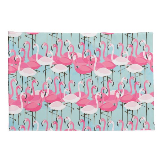 Roze en witte gewassen van vlamingos kussensloop (Achterkant-Rechts)