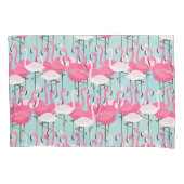 Roze en witte gewassen van vlamingos kussensloop (Voorkant-Links)