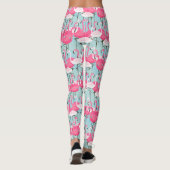 Roze en witte gewassen van vlamingos leggings (Achterkant)