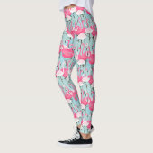 Roze en witte gewassen van vlamingos leggings (Links)