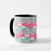 Roze en witte gewassen van vlamingos mok (Voorkant links)