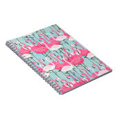 Roze en witte gewassen van vlamingos notitieboek (Rechterzijde)