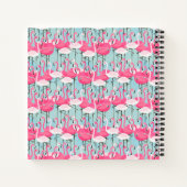 Roze en witte gewassen van vlamingos notitieboek (Achterkant)