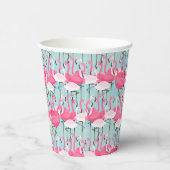Roze en witte gewassen van vlamingos papieren bekers (Rechts)