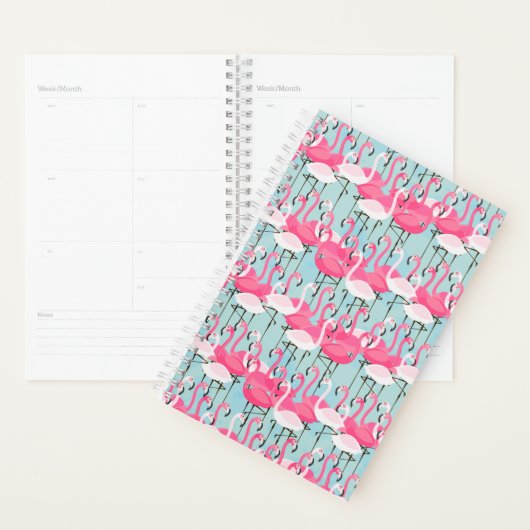 Roze en witte gewassen van vlamingos planner (Display)