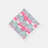 Roze en witte gewassen van vlamingos servet (Hoek)