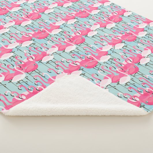 Roze en witte gewassen van vlamingos sherpa deken (3/4)