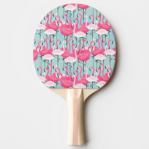 Roze en witte gewassen van vlamingos tafeltennisbatje