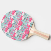 Roze en witte gewassen van vlamingos tafeltennisbatje (Zijkant)