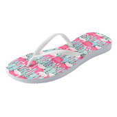 Roze en witte gewassen van vlamingos teenslippers (Schuin)