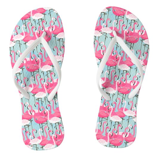 Roze en witte gewassen van vlamingos teenslippers (Voetbed)