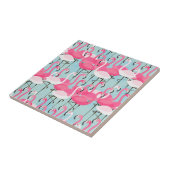 Roze en witte gewassen van vlamingos tegeltje (Zijkant)