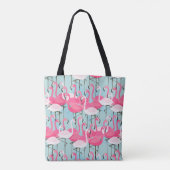 Roze en witte gewassen van vlamingos tote bag (Achterkant)