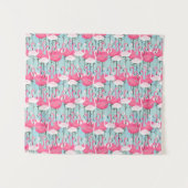 Roze en witte gewassen van vlamingos wandkleed (Voorkant (horizontaal))