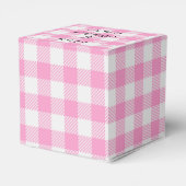 Roze en Witte Ghingham Custom Party Favorieten Box Bedankdoosjes (Achterkant)
