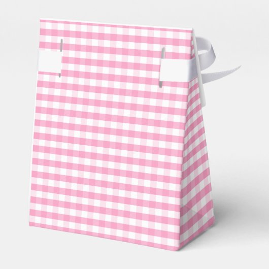 Roze en witte gingham bedankdoosjes (Achterkant)