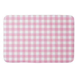 Roze en witte Gingham Buffalo Check Plaid Badmat