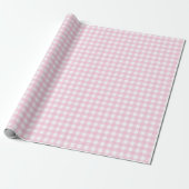 Roze en witte Gingham Cadeaupapier (Uitgerold)