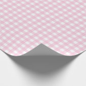 Roze en witte Gingham Cadeaupapier (Hoek)