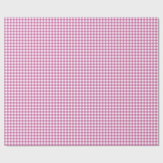 Roze en witte gingham cadeaupapier (Vlak)