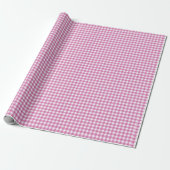 Roze en witte gingham cadeaupapier (Uitgerold)