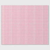 Roze en witte gingham cadeaupapier (Vlak)