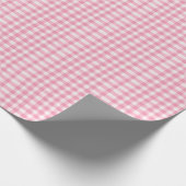 Roze en witte gingham cadeaupapier (Hoek)