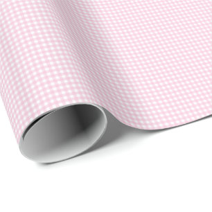 Roze en witte Gingham Cadeaupapier