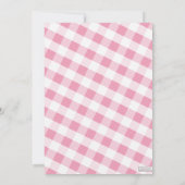 Roze en Witte Gingham Canvas Wedding Invitations Kaart (Achterkant)