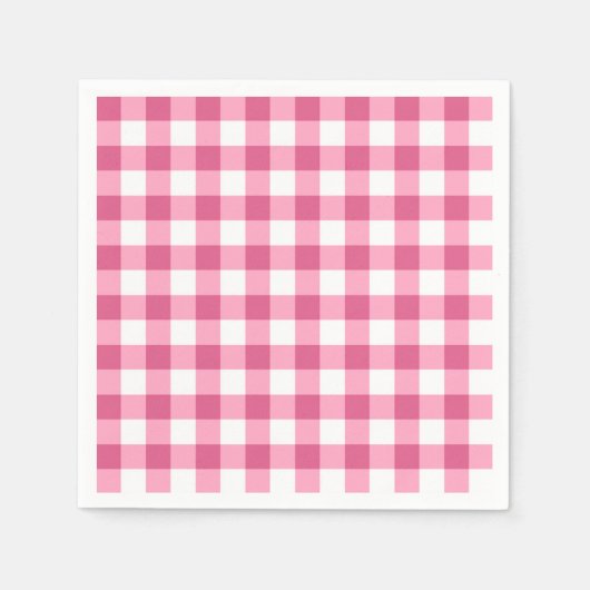 Roze en witte Gingham check patroon Servetten (Voorkant)