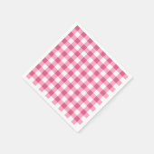 Roze en witte Gingham check patroon Servetten (Hoek)