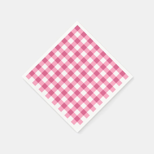 Roze en witte Gingham check patroon Servetten (Hoek)