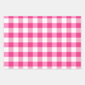 Roze en Witte Gingham Check Plaid Inpakpapier Vel (Voorkant 2)
