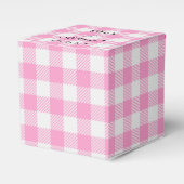 Roze en Witte Gingham Feest Zakjes Houders Doos Bedankdoosjes (Voorkant Zijde)
