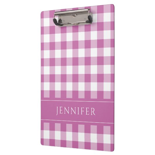 Roze en witte Gingham Gecontroleerde Patroonnaam A Klembord (Links)