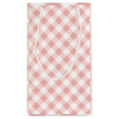 Roze en witte gingham geruite cadeautas (Achterkant)
