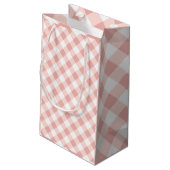 Roze en witte gingham geruite cadeautas (Achterkant Gekanteld)