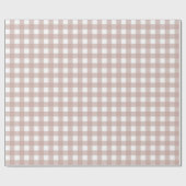 Roze en witte gingham geruite ruitjespatroon cadeaupapier (Vlak)