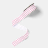 Roze en witte Gingham Grosgrain Lint (Achterkant)