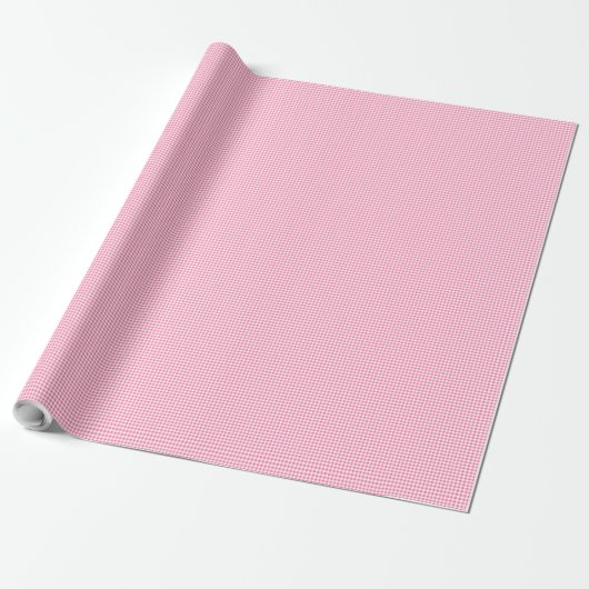 Roze en Witte Gingham Inpakpapier (Uitgerold)