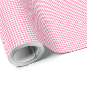 Roze en Witte Gingham Inpakpapier (Rol Hoek)