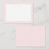 Roze en witte gingham meisje briefkaart (Voorkant / Achterkant)