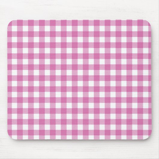 Roze en witte gingham muismat (Voorkant)