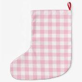 Roze en witte gingham, op maat gesneden grote kerstsok (Achterkant)