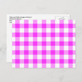 Roze en witte gingham Patroon Briefkaart (Voorkant / Achterkant)