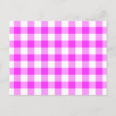 Roze en witte gingham Patroon Briefkaart (Voorkant)