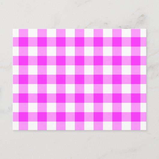Roze en witte gingham Patroon Briefkaart (Voorkant)