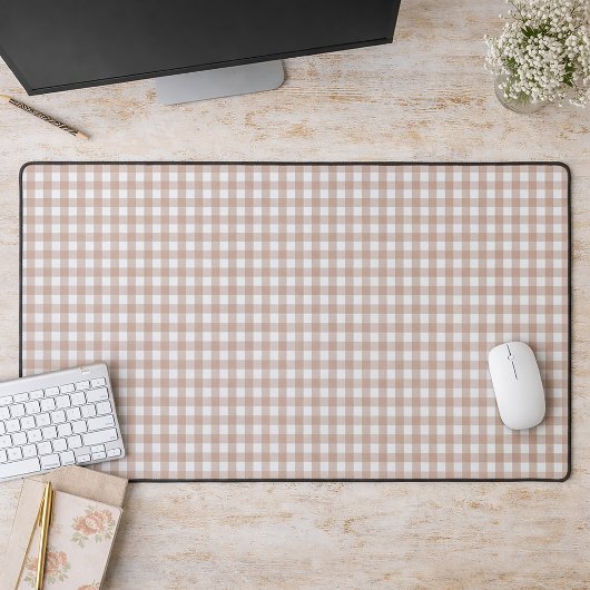 Roze en witte Gingham-patroon Bureaumat