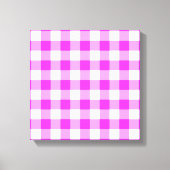 Roze en witte gingham Patroon Canvas Afdruk (Voorkant)